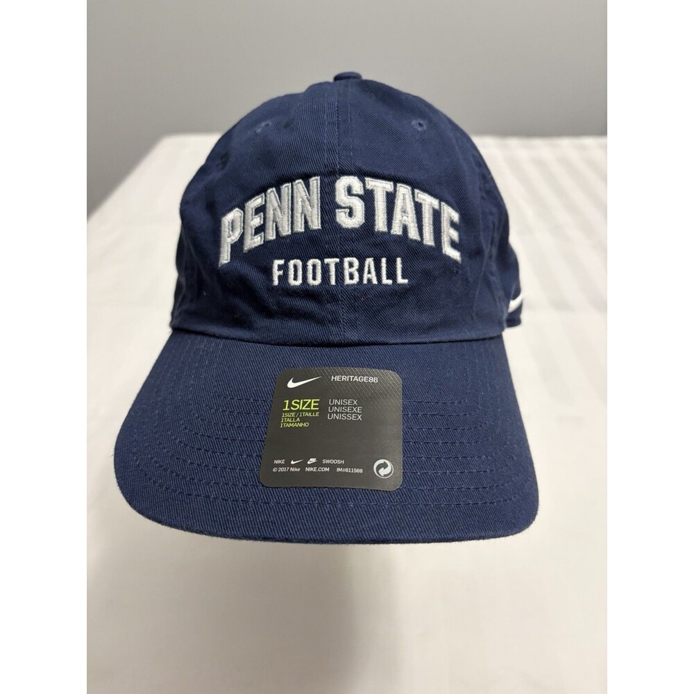 Nike Heritage86 Penn State Football Hat Navy Blue Adjustable Cap Mens 1Size New